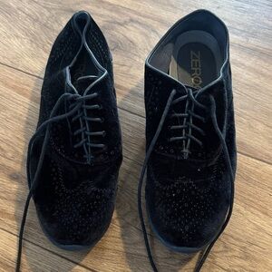 Cole Haan Black Suede Oxfords